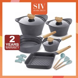 Show details for Siv 15 Pieces Non Stick Cookware Set Sticky Pots And Pans Aluminum Induction Picture of Siv 15 Pieces Non Stick Cookware Set Sticky Pots And Pans Aluminum Induction
