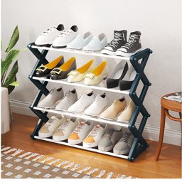 Show details for 5 Layer foldable Shoes Rack Tier Colored Stackable Stainless steel Shoes Organizer Storage Rack Picture of 5 Layer foldable Shoes Rack Tier Colored Stackable Stainless steel Shoes Organizer Storage Rack